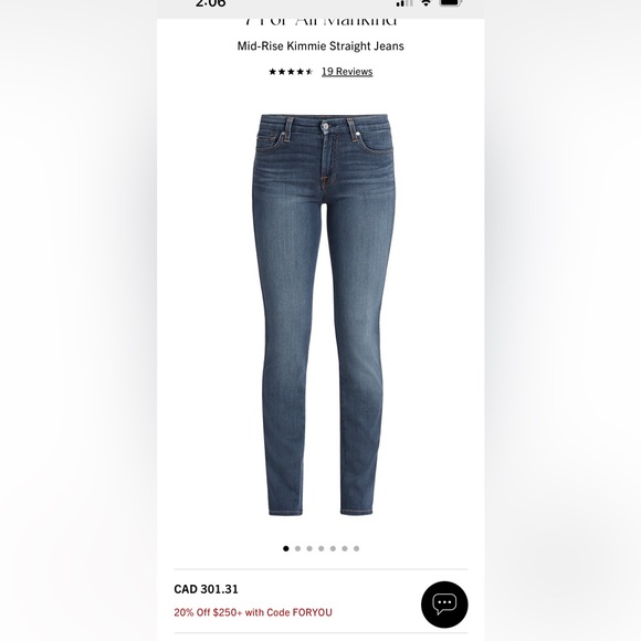 7 For All Mankind kimmie straight leg jeans size 30. Excellent - Picture 2 of 11